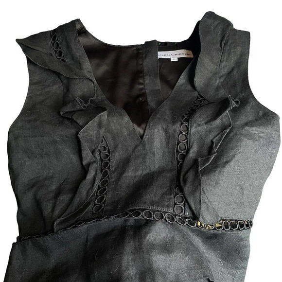 Karina Grimaldi Women's Top Black Sleeveless Size Medium 100% Linen NEW - Picture 5 of 8